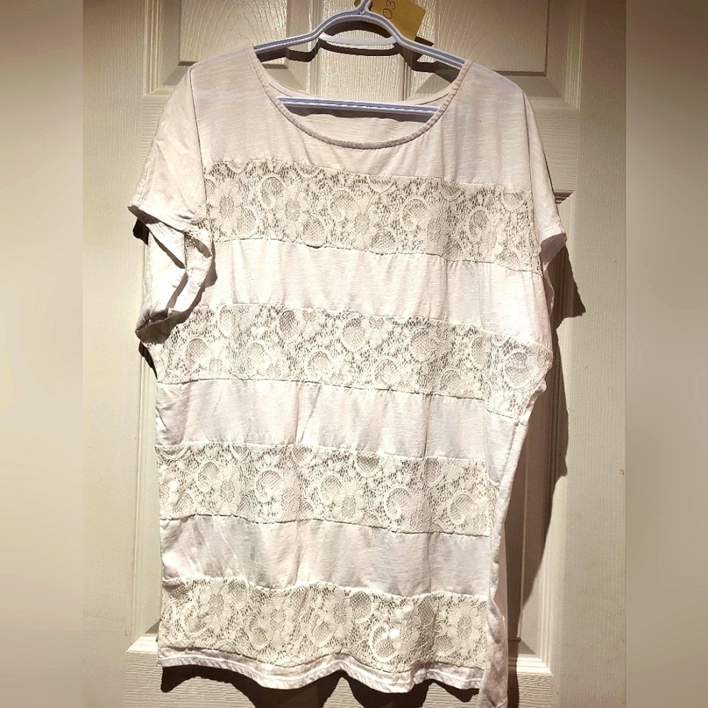 103- ptp25 white lace top
